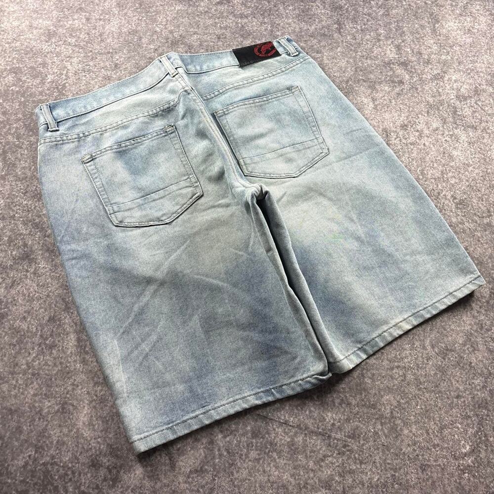 Ecko Unltd. Men’s 38 Baggy Denim Jorts Y2K Light Wash Jean Shorts